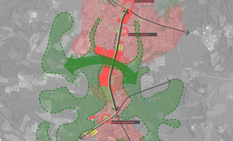 Étude urbaine pour la réalisation d’un plan de référence de centre-ville de  Saint-Martin-de-Seignanx (40)