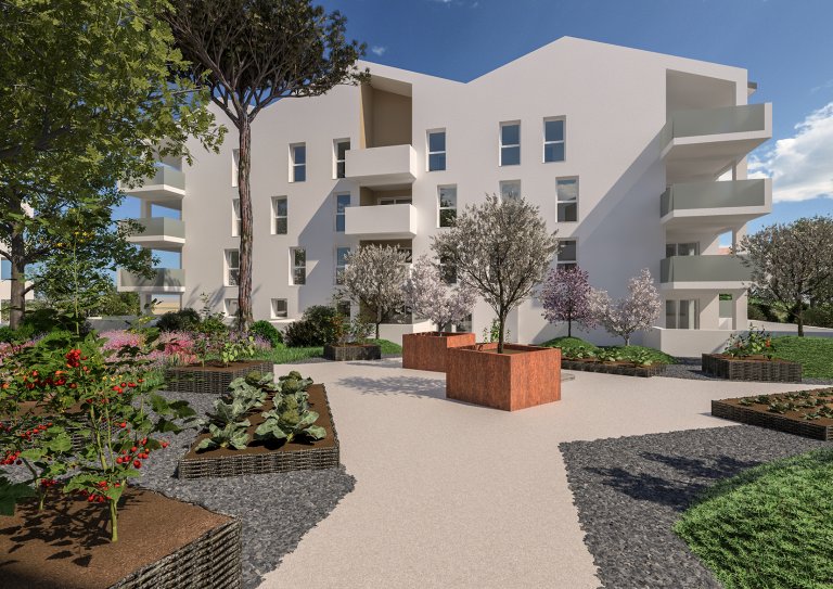 Construction de 55 logements intermédiaires sur l’ilot N2 dans le cadre de la ZAC de Trois Fontaines à Ondres (40)