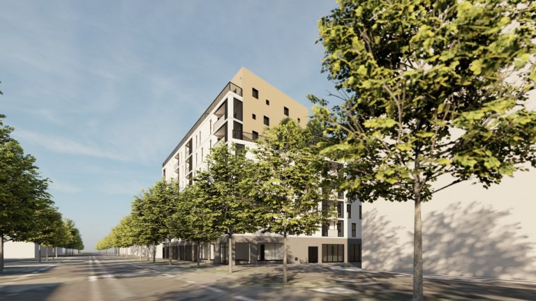 Construction des logements sur le site de Jean-Jaques Bosc, à Bordeaux