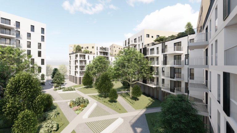 Construction des logements sur le site de Jean-Jaques Bosc, à Bordeaux